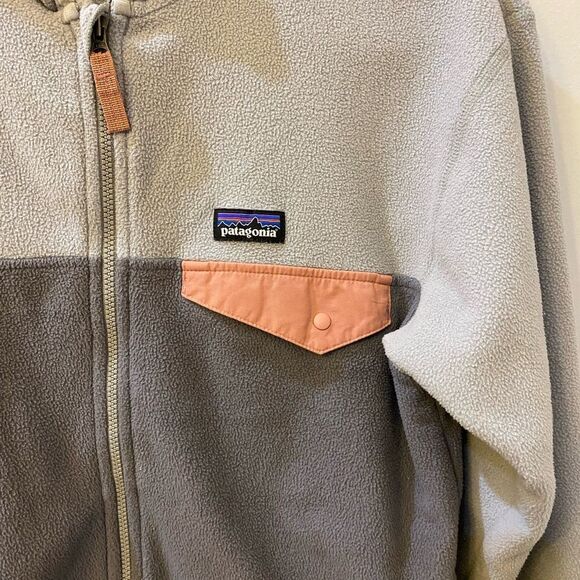 Patagonia Gray Micro D Snap-T Fleece Full Zip Jacket Kids Size L 12 - Picture 3 of 8